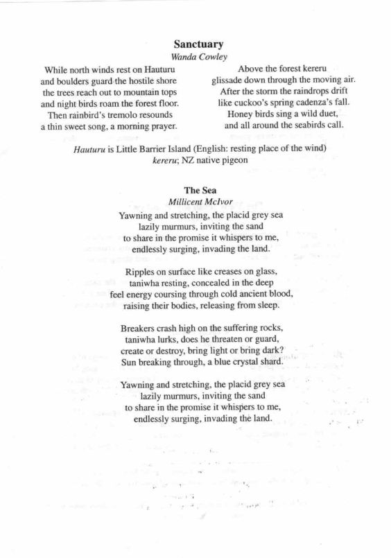 Seven Waiheke Lyrics programme