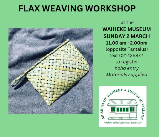 Flax weaving workshop 2 March 2025